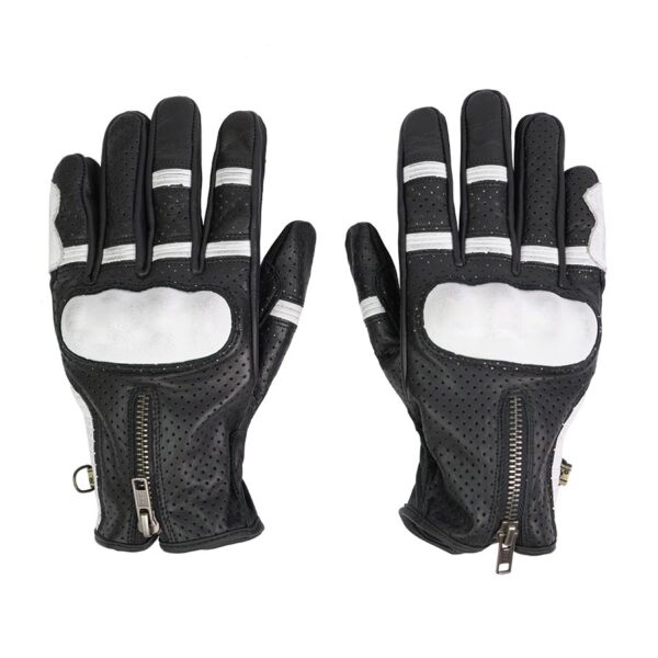 Guantes de moto Gloves Amsterdam Man negro y blanco vista trasera