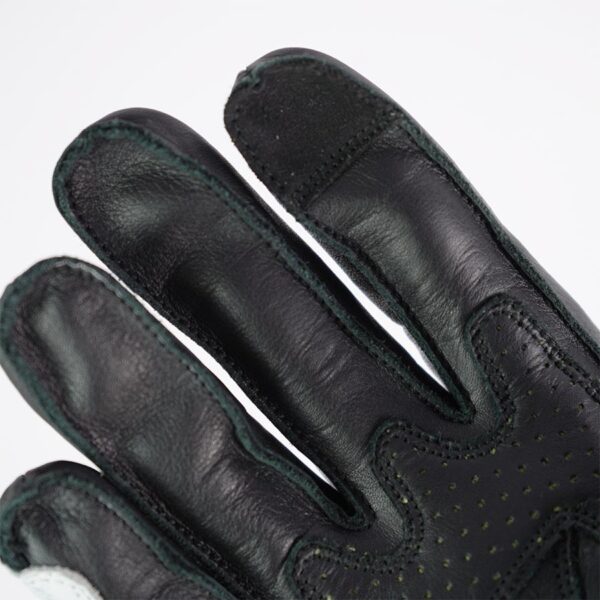 Detalle dedos guantes de moto Gloves Amsterdam Man negro y blanco
