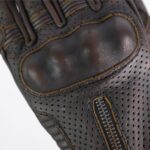 Guante moto Gloves Amsterdam Man marrón oscuro detalle protección puño