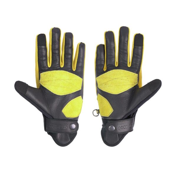 Vista delantera guantes de moto de la marca Gloves Forest negro