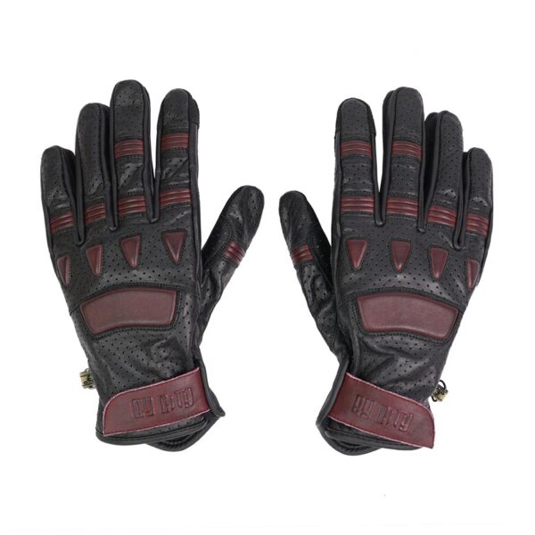 Vista trasera guantes de moto Gloves Pilot II en negro y rojo