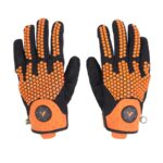 Vista trasera de par guantes de moto Gloves Sierra en naranja