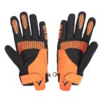 Vista delantera guantes de moto de la marca Gloves Sierra en naranja