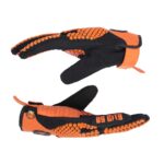 Vista lateral de guantes de moto de la marca Gloves Sierra en naranja