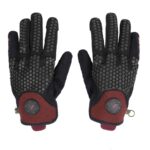 Vista trasera de par de guantes de moto de la marca Gloves Sierra en rojo